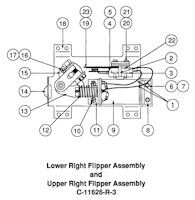Flipper assembly Williams right upper