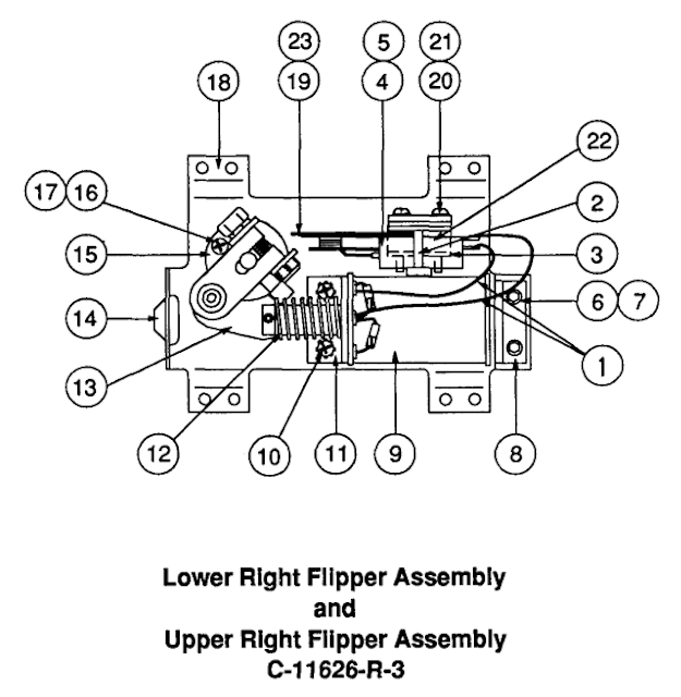 Williams Flipper Assembly Upper RIGHT