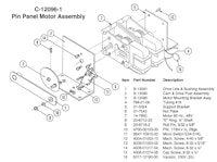 Shuffle pin panel motor assembly Williams