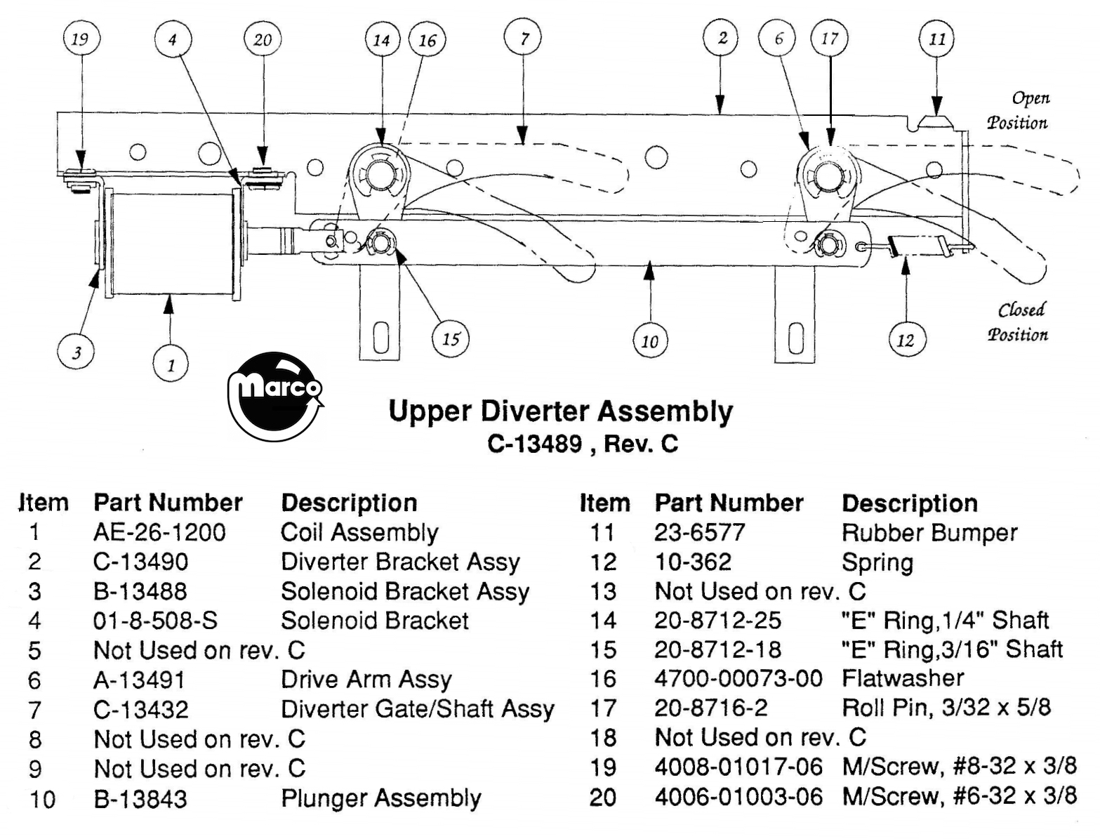 ROLLERGAMES (Williams) Diverter bracket