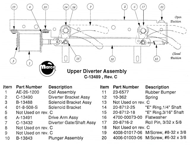 ROLLERGAMES (Williams) Diverter bracket