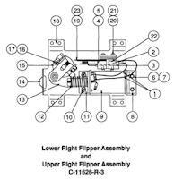 Flipper assembly Williams right upper