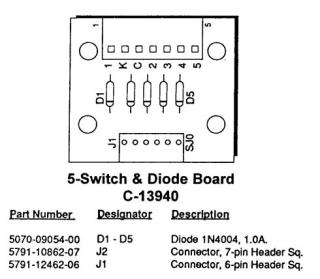 Board - 5 sw & diode assembly 5768-12697-00