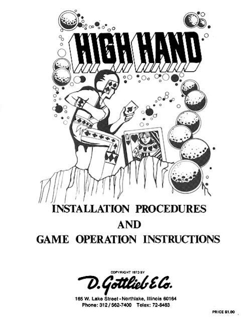 HIGH HAND (Gottlieb) Manual & Schematic
