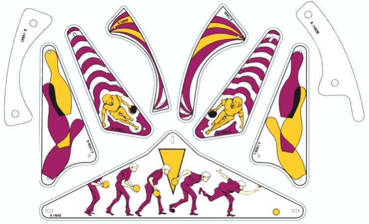 C-14844 - KING PIN (Gottlieb 1973) Plastic set - Marco Specialties
