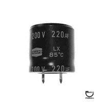 Capacitor 220 uF 200 v radial snap