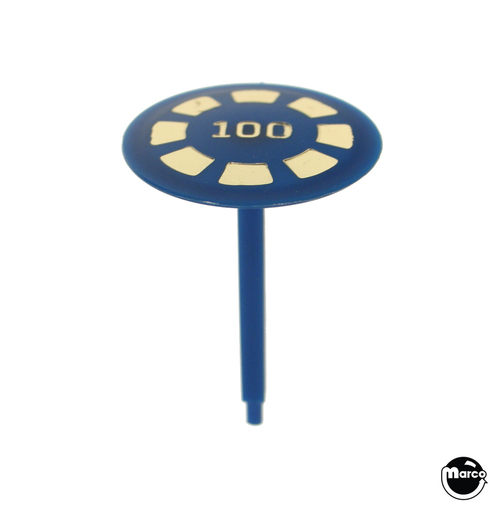 Mushroom bumper target 1-3/8 inch blue "100" gold