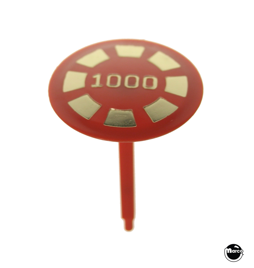 Mushroom bumper target 1-3/8 inch red "1000" gold