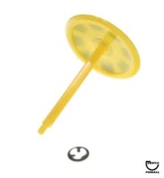 Mushroom bumper target 1-3/8 inch yellow "100" black