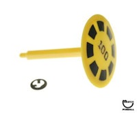 Mushroom bumper target 1-3/8 inch yellow "100" black