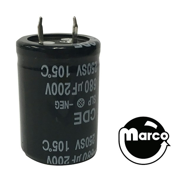 Capacitor 680 uF 200v radial snap