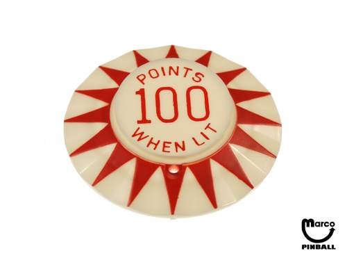 Pop bumper cap sunburst 'Points 100 W/Lit' R/R