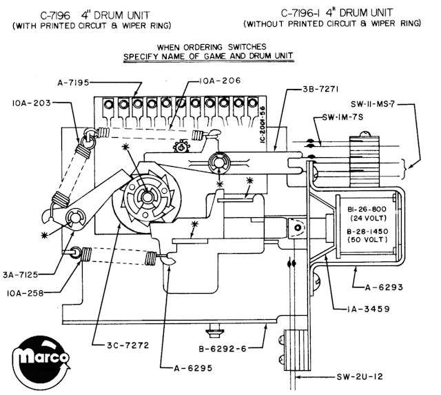 Score reel assembly Williams 4 inch no circuit board