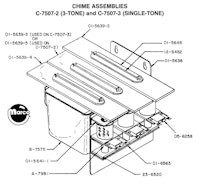 Chime assembly kit Williams 3 tone