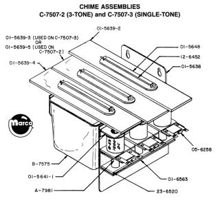 【MK】ハッピベル鐘用部品 C-7507 - Chime assembly kit Williams 3 tone - Marco Specialties