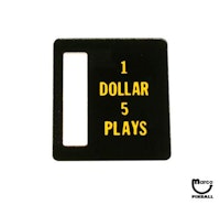 Price plate Bally 1 Dollar 5 Plays