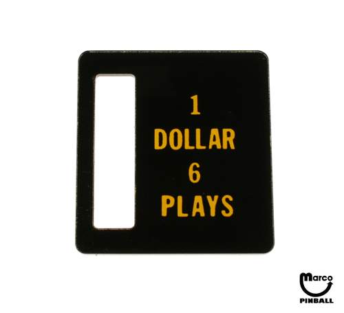 Price plate Bally 1 Dollar 6 Plays