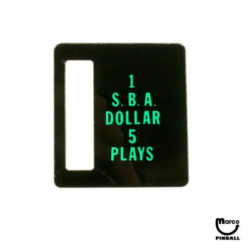 Price plate Bally 1 SBA Dollar 5 Play