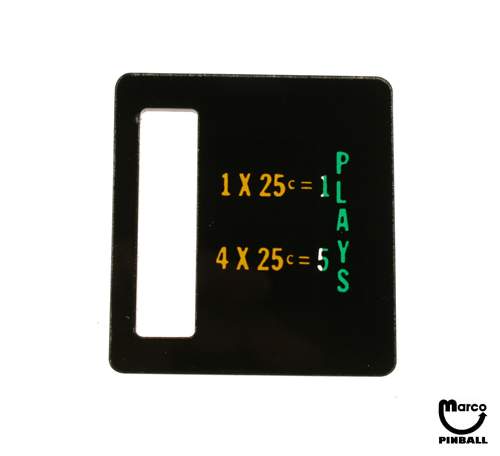 Price plate Bally 1/4 x 25¢
