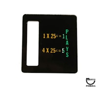 Price plate Bally 1/4 x 25¢