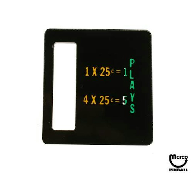 Price plate Bally 1/4 x 25¢