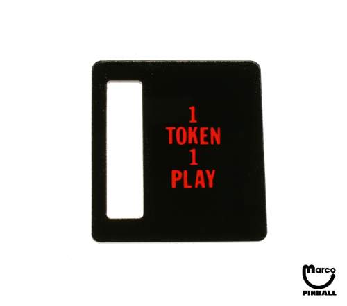Price plate (Bally) 1 Token 1 Play