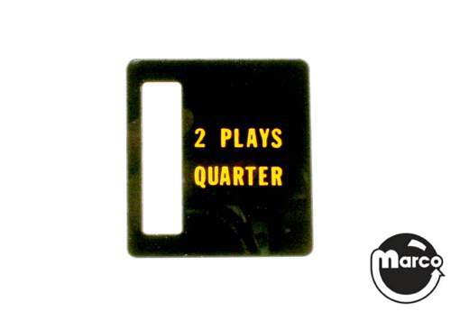 Price plate Bally 2 Plays Quarter