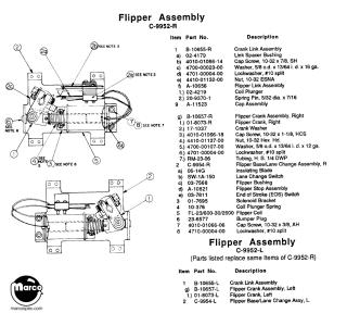 Flipper assembly - left lane change/EOS C-9952-L