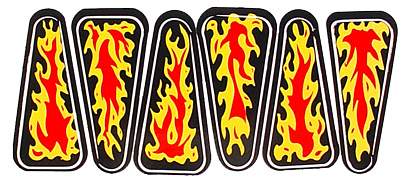 FIRE! (Williams) Decal set flame 6 pc.