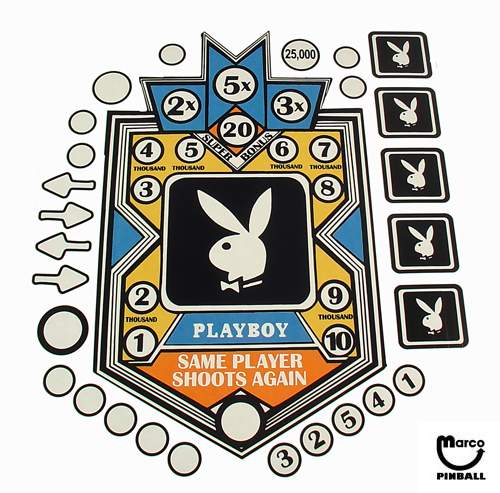 PLAYBOY (Bally 1978) Insert decals