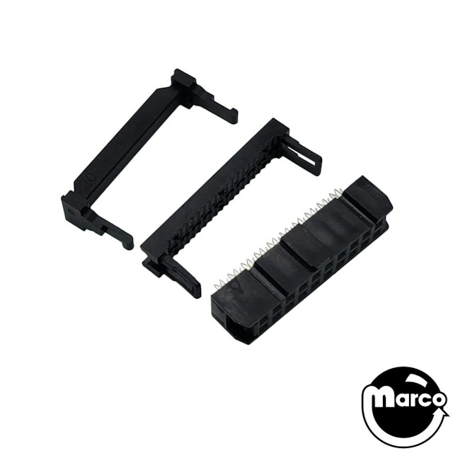 Right angle connector .100 inch dual row 20 circuit