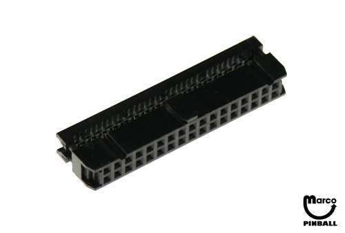 Right angle connector .100 inch dual row 34 circuit