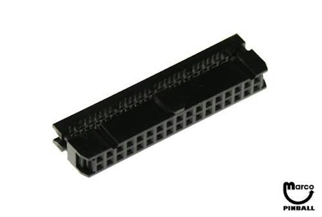 Right angle connector .100 inch dual row 34 circuit