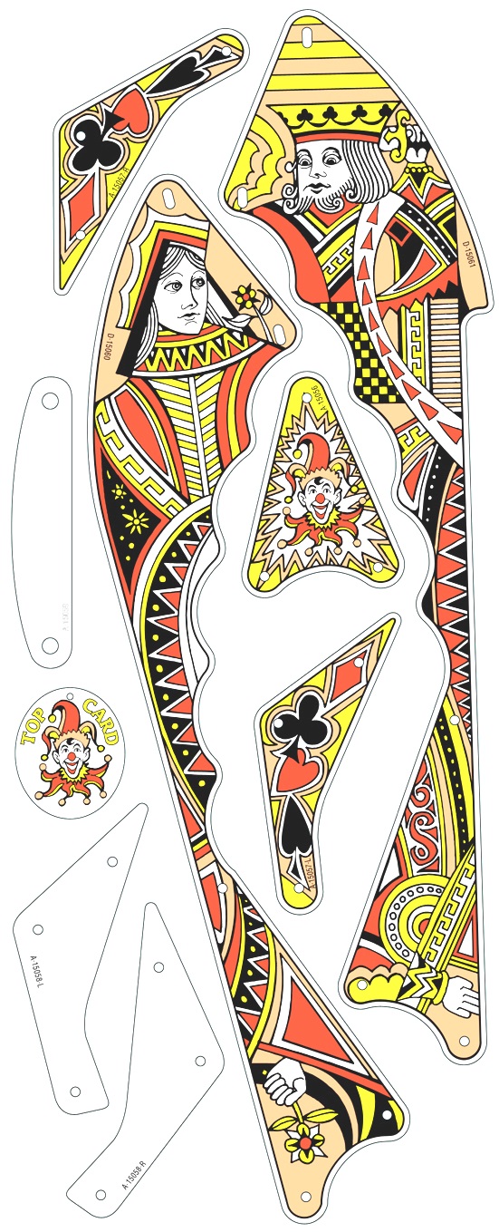 TOP CARD (Gottlieb) Plastic set PP1797