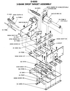 Drop target assembly Williams 3 bank