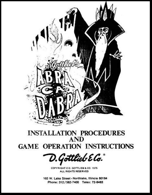 ABRA CA DABRA (Gottlieb) Manual & Schematic