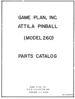 ATTILA THE HUN (Game Plan) Manual & Schematic