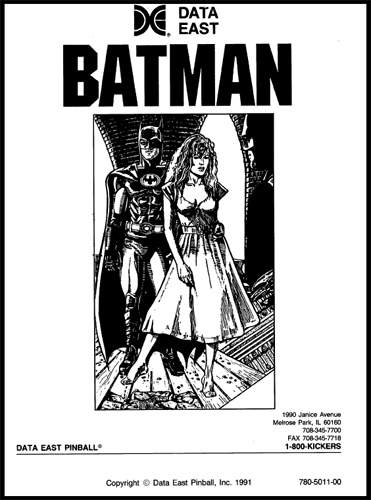 BATMAN (Data East) Manual 780-5011-00