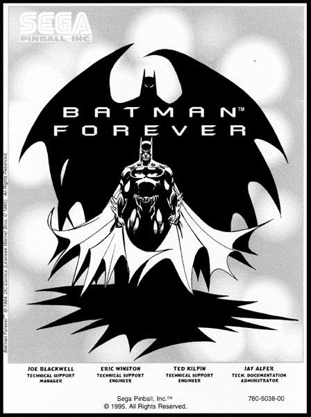 BATMAN FOREVER (Sega) Manual