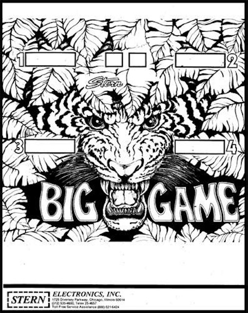 BIG GAME (Stern) Manual