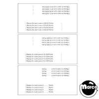 BIG VALLEY (Bally) Score Cards