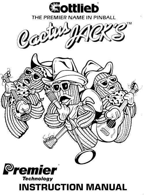 CACTUS JACK'S (Gottlieb) Manual