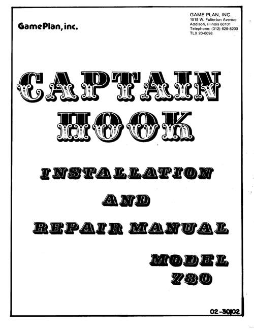 CAPTAIN HOOK (Game Plan) Manual
