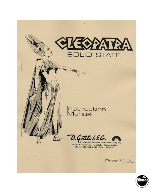 CLEOPATRA (Gottlieb) Manual SS
