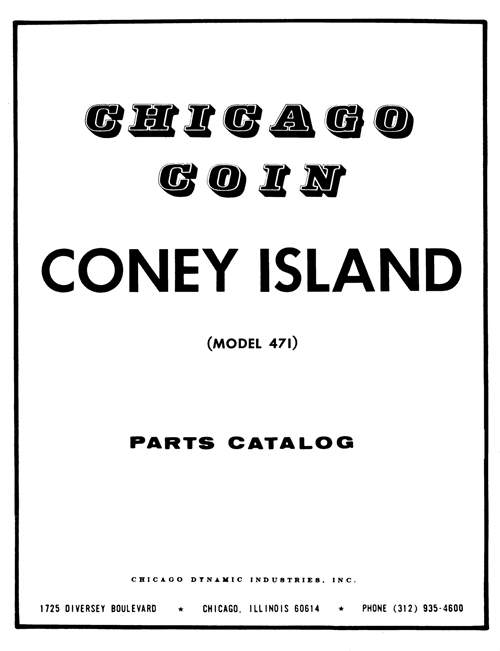 CONEY ISLAND Rifle (Chicago Coin) Manual & Schematic
