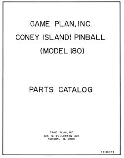 CONEY ISLAND (Game Plan) Manual & schematic