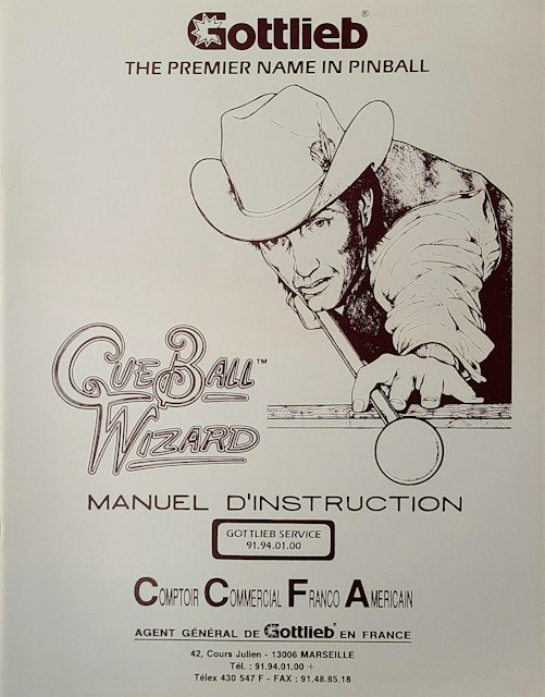 CUE BALL WIZARD (Gottlieb) Manual FRENCH