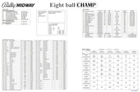 EIGHT BALL CHAMP (Bally) Backbox Tech Chart