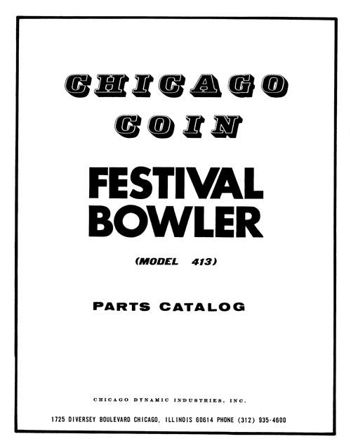 FESTIVAL BOWLER (Chicago Coin) Manual
