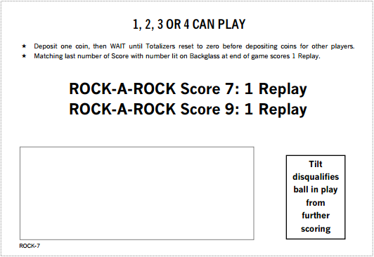 ROCK MAKERS (Bally) Score Cards (2)